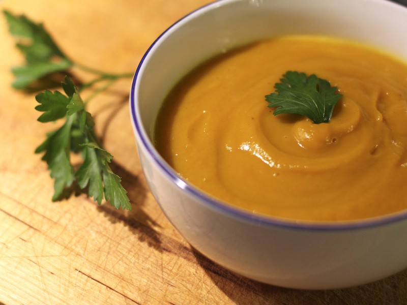 Recette de soupe au potimarron sans lactose - vegan ©aunomi