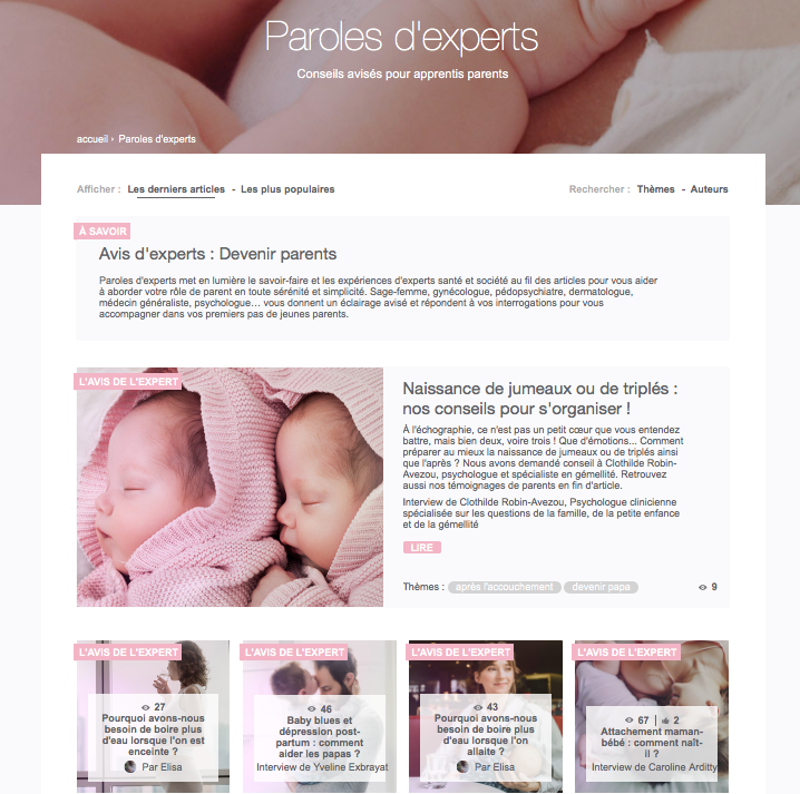 Blog de marque Evian Bébé pour parents et futurs parents