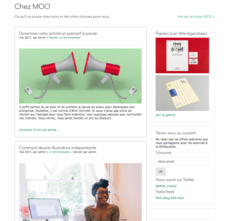 Blog de marque entreprenariat créatif print Moo