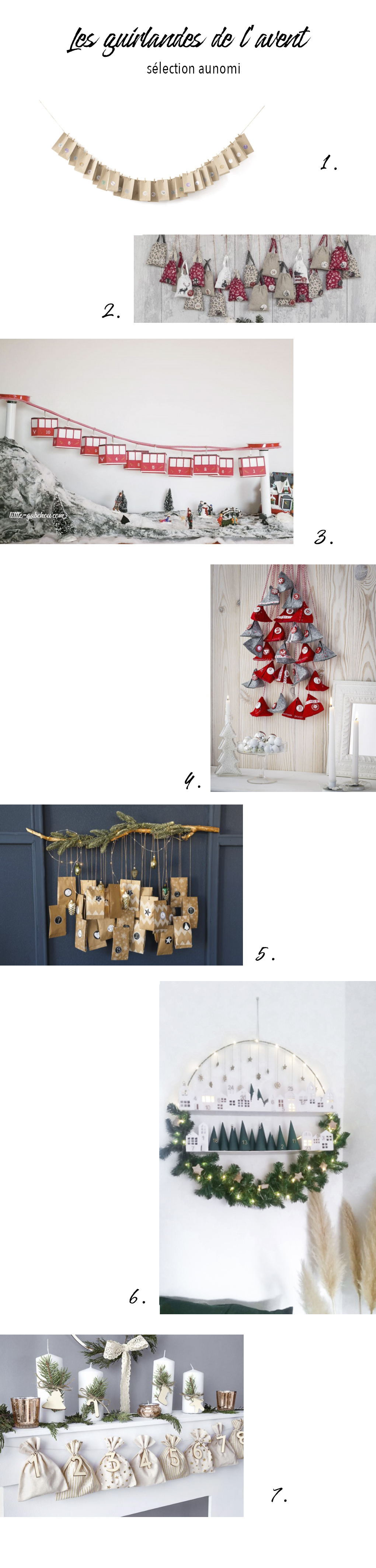 Calendrier de l'avent - Idée DIY pour créer sa guirlande de Noël - Tuto, déco, idée, création - sélection aunomi